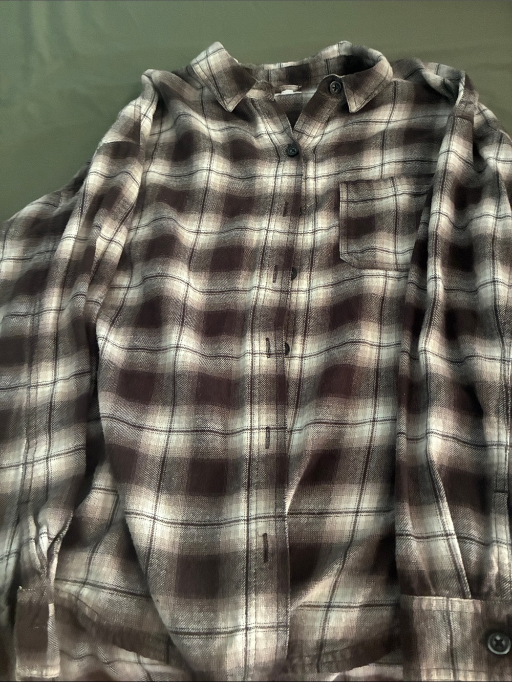 Wonens Brown Plaid Button-Up Shirt Jacket